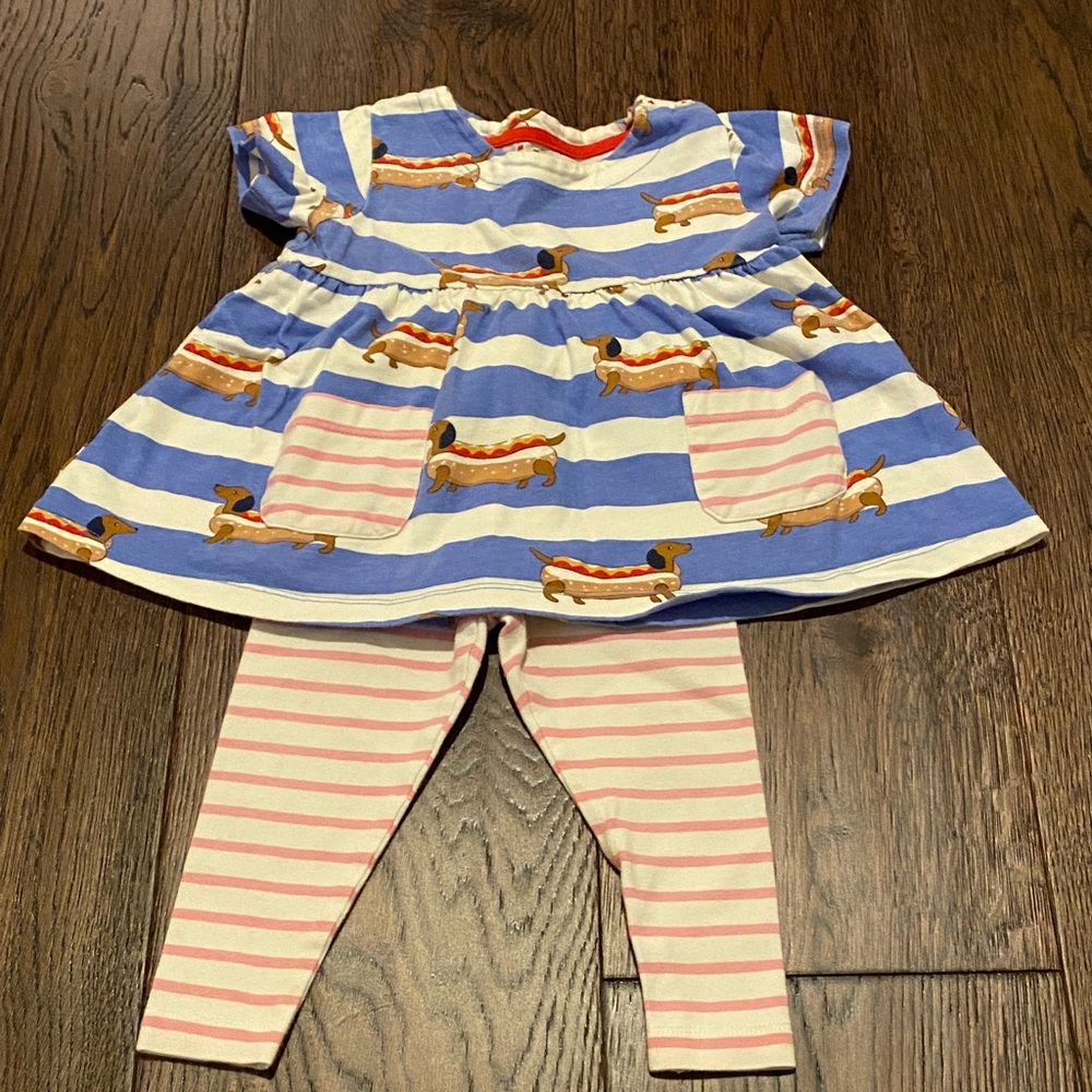 “Hot dog” print Mini Boden Set